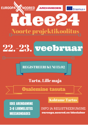 Ole esimene projektitegija Erasmus+ programmis: IDEE24 koolitus veebruaris